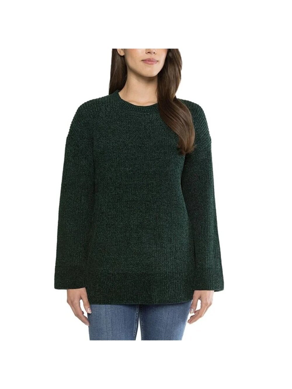 NWOT Matty M Women's M Chenille Green Sweater Bell Sleeve
